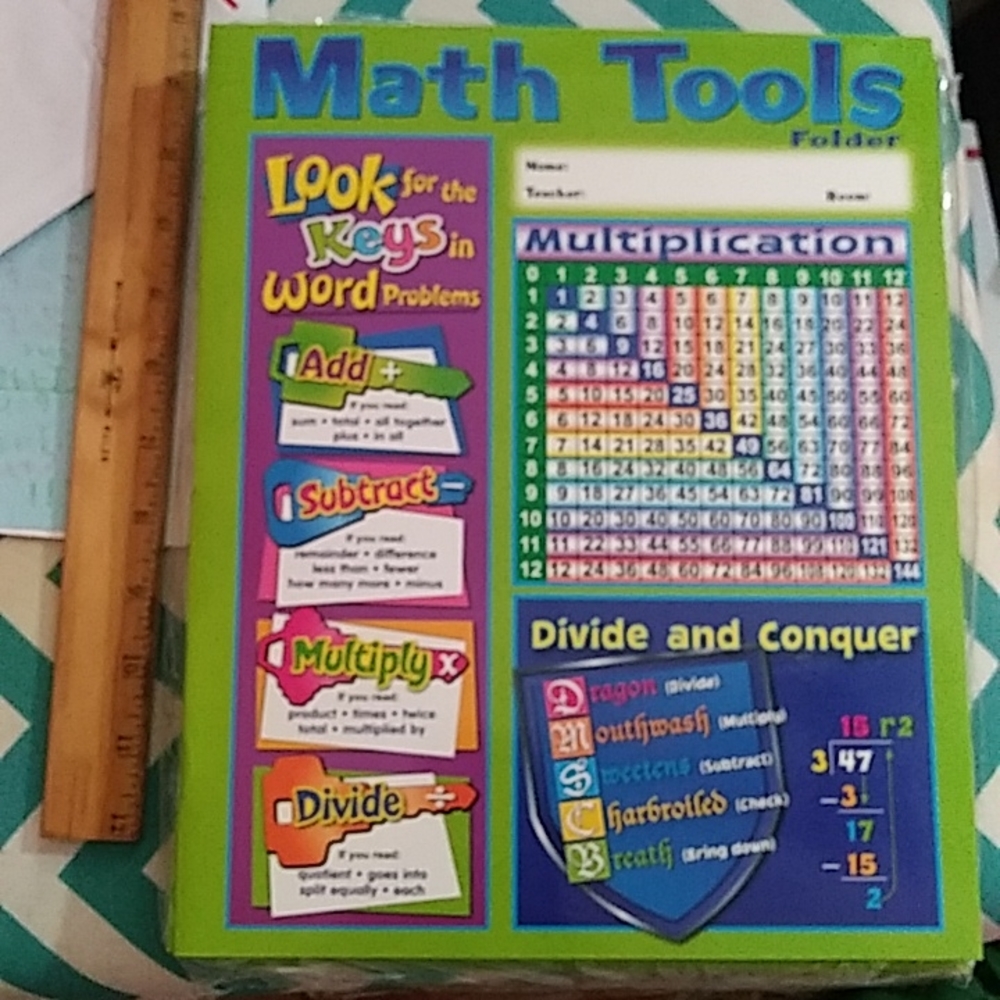 NWT Math Reference Four-Pocket Folder